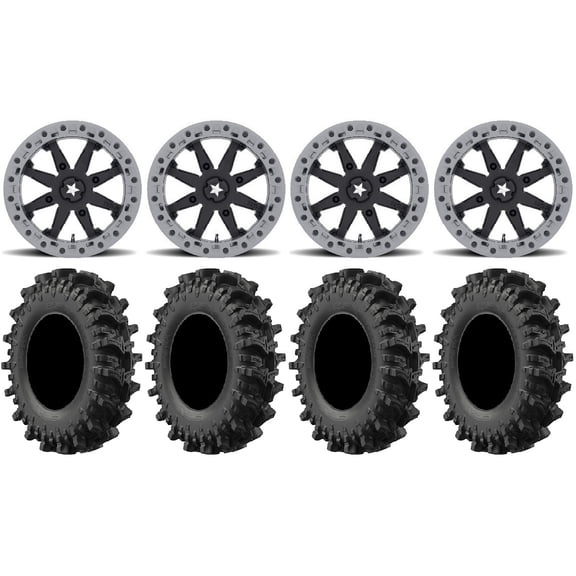 MSA Lok2 Beadlock 14" UTV Wheels 30" MotoSlayer Tires Yamaha Viking Wolverine YXZ1000R CFMoto ZForce 950 UForce 1000