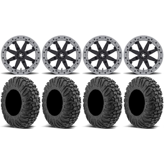 MSA Lok2 Beadlock 14" UTV Wheels 30" MotoVator Tires Yamaha Viking Wolverine YXZ1000R CFMoto ZForce 950 UForce 1000