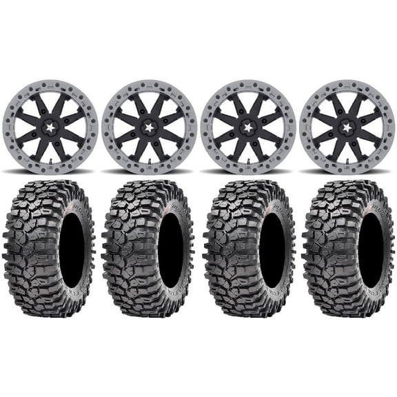 MSA Lok2 Beadlock 14" UTV Wheels 30" Roxxzilla Tires Kawasaki Mule Pro FXT