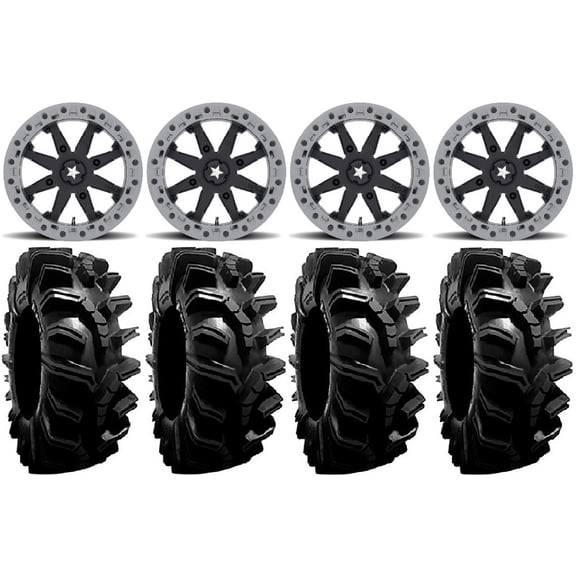MSA Lok2 Beadlock 14" UTV Wheels 32" BogMax Tires Yamaha Viking Wolverine YXZ1000R CFMoto ZForce 950 UForce 1000