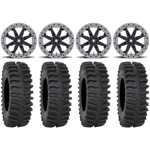 MSA Lok2 Beadlock 14" UTV Wheels 32" XT400 Tires Kawasaki Mule Pro FXT