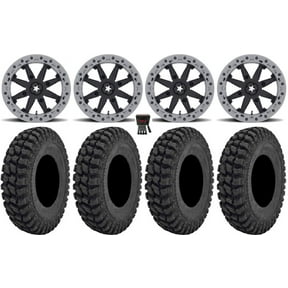 MSA Lok2 Beadlock 14" Wheels Bk 30" Warrior AT Tires Can-Am Commander Maverick Renegade Outlander Defender