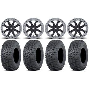 MSA Lok2 Beadlock 14" Wheels Black 27" Terra Hook Tires Sportsman RZR Ranger