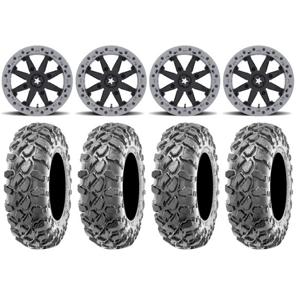 MSA Lok2 Beadlock 14" Wheels Black 29" Carnage Tires Sportsman RZR Ranger