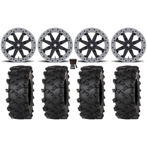 MSA Lok2 Beadlock 14" Wheels Black 30" Outlaw M/T Tires Sportsman RZR Ranger