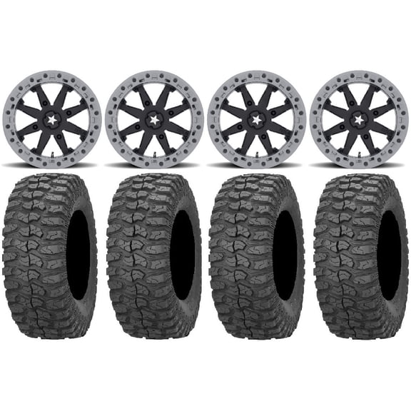 MSA Lok2 Beadlock 15" ATV Wheels 32" Rock-A-Billy Tires Sportsman RZR Ranger
