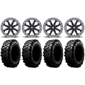 MSA Lok2 Beadlock 15" ATV Wheels 33" Carnivore Tires Sportsman RZR Ranger