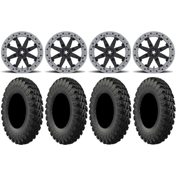 MSA Lok2 Beadlock 15" UTV Wheels 33" MotoRally Tires Yamaha Viking Wolverine YXZ1000R