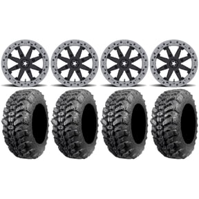 MSA Lok2 Beadlock 15" Wheels Black 32" Sniper 920 Tires Sportsman RZR Ranger