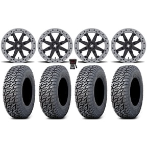 MSA Lok2 Beadlock 15" Wheels Black 33" Daemon Tires Sportsman RZR Ranger