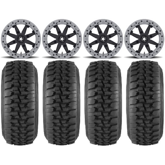 MSA Lok2 Beadlock 15" Wheels Black 33" Desert Series Tires Polaris RZR XP 1000 / PRO XP / Ranger XP 900/1000