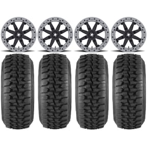 MSA Lok2 Beadlock 15" Wheels Black 33" Desert Series Tires Sportsman RZR Ranger