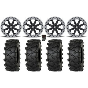 MSA Lok2 Beadlock 15" Wheels Black 33" Outlaw M/T Tires Sportsman RZR Ranger