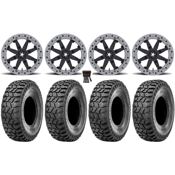 MSA Lok2 Beadlock 15" Wheels Black 33" Ridge Saw 2.0 Tires Sportsman RZR Ranger