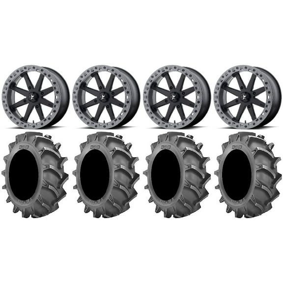 MSA Lok2 Beadlock 18" ATV Wheels 33x8 (4ply) BKT 171 Tires Sportsman RZR Ranger
