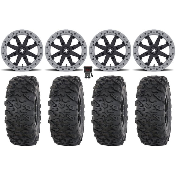 MSA Lok2 Beadlock 18" Wheels Bk 37" Roctane T4 Tires Polaris RZR XP 1000 / PRO XP / Ranger XP 900/1000