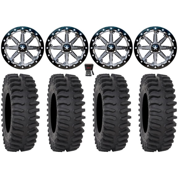 MSA Lok2 Beadlock 18" Wheels Black 37" XT400 Tires Polaris RZR XP 1000 / PRO XP / Ranger XP 900/1000