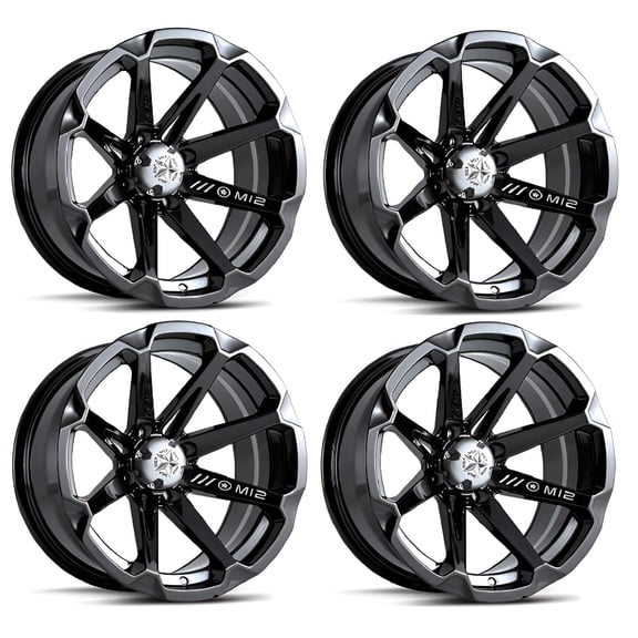 MSA M12 Diesel ATV Wheels/Rims Black 14" Honda Foreman Rancher SRA