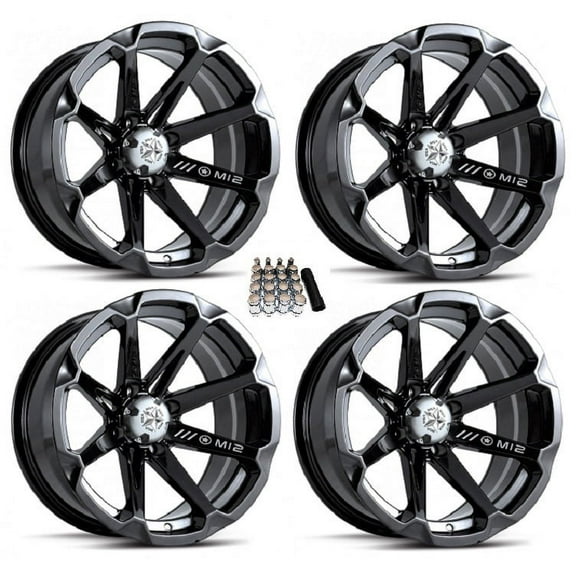 MSA M12 Diesel UTV Wheels/Rims Black 14" Kawasaki Mule Pro FXT