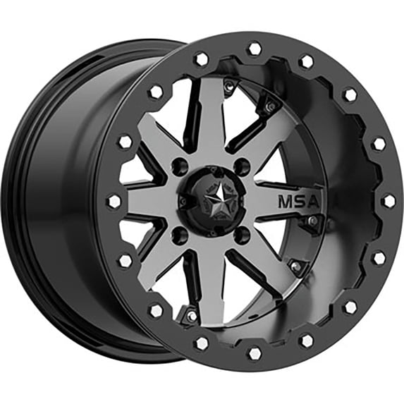 MSA M21 Lok Beadlock Wheel 14x7 3.5 + 3.5 Machined/Black 4/137 Compatible With Arctic Cat STAMPEDE 2020