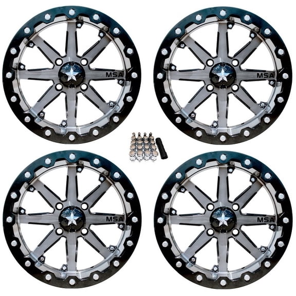 MSA M21 Lok UTV Wheels/Rims Gunmetal 14" Kawasaki Mule Pro FXT