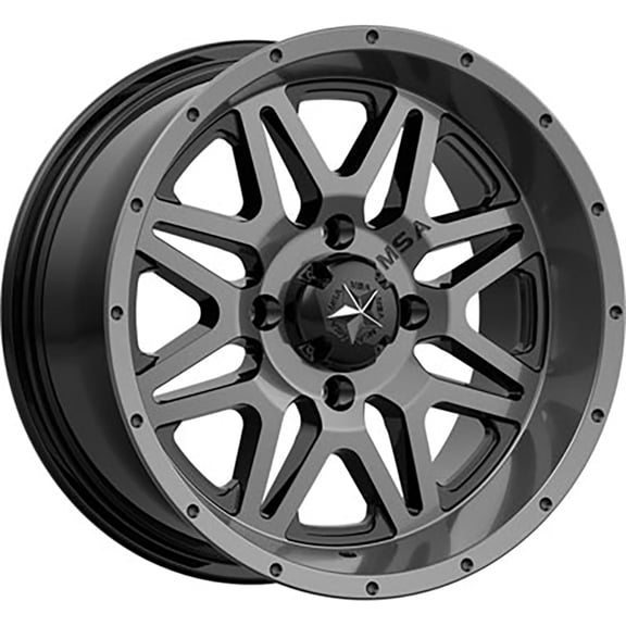 MSA M26 Vibe Wheel 14x7 3.5 + 3.5 Dark Tint 4/156 Compatible With Yamaha Wolverine RMAX 4 1000 2021