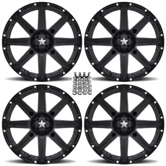 MSA M33 Clutch 15x7/15x10 Wheels/Rims Black Sportsman RZR Ranger