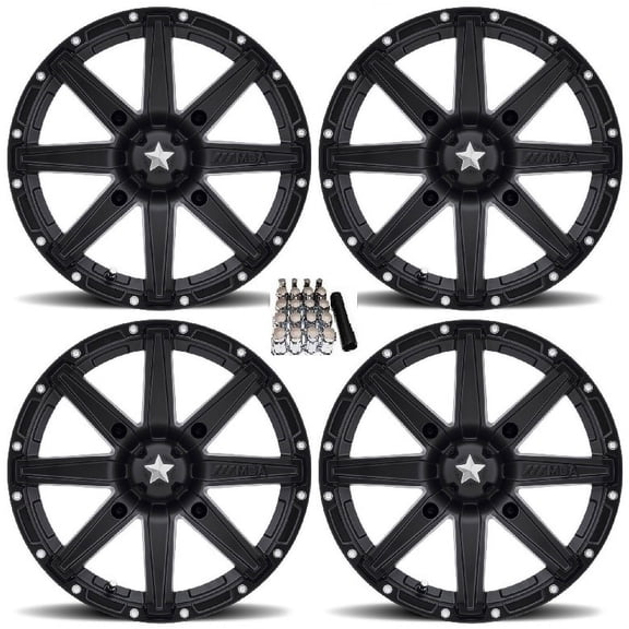 MSA M33 Clutch UTV Wheels/Rims Black 15" Yamaha Viking Wolverine YXZ1000R