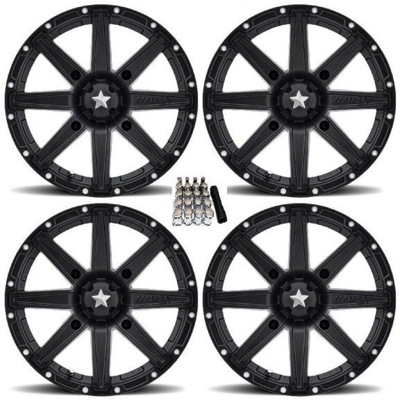 MSA M33 Clutch UTV Wheels/Rims Black 16" Kawasaki Mule Pro FXT