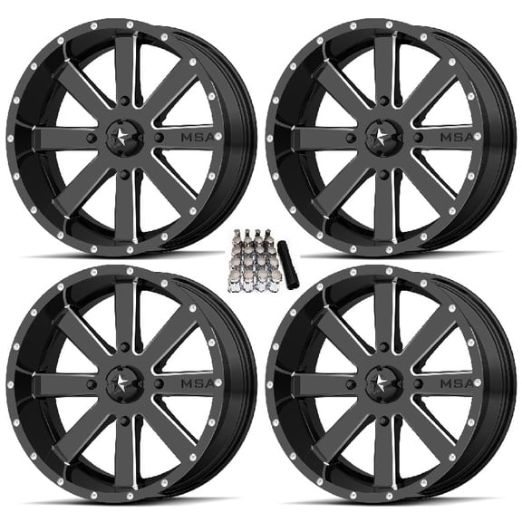 MSA M34 Flash UTV Wheels/Rims Milled 18" Kawasaki Teryx Mule