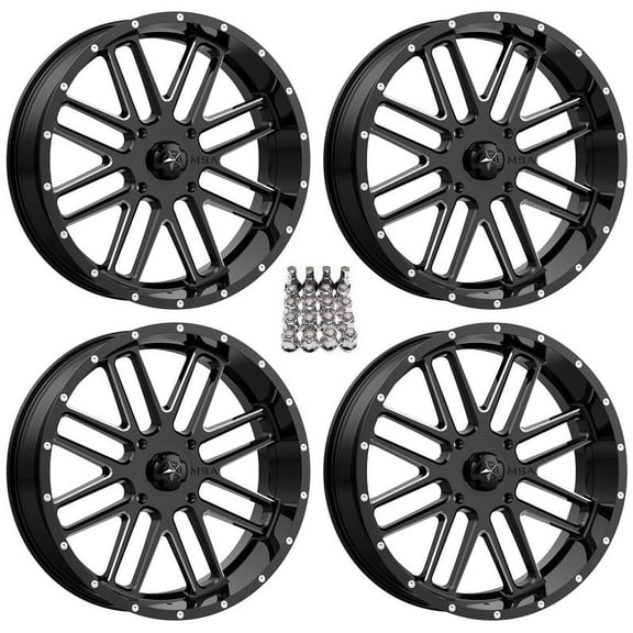 MSA M35 Bandit ATV Wheels/Rims Milled 22" Can-Am Commander Maverick Renegade Outlander Defender