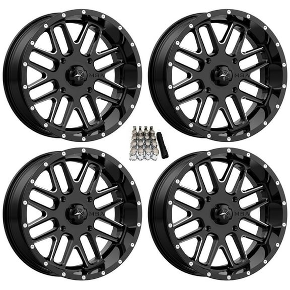 MSA M35 Bandit UTV Wheels/Rims Milled 18" Polaris RZR 1000 XP / Ranger XP 900/1000