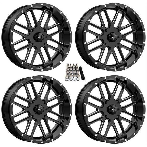 MSA M35 Bandit UTV Wheels/Rims Milled 20" Can-Am Maverick X3 / Honda Pioneer 1000