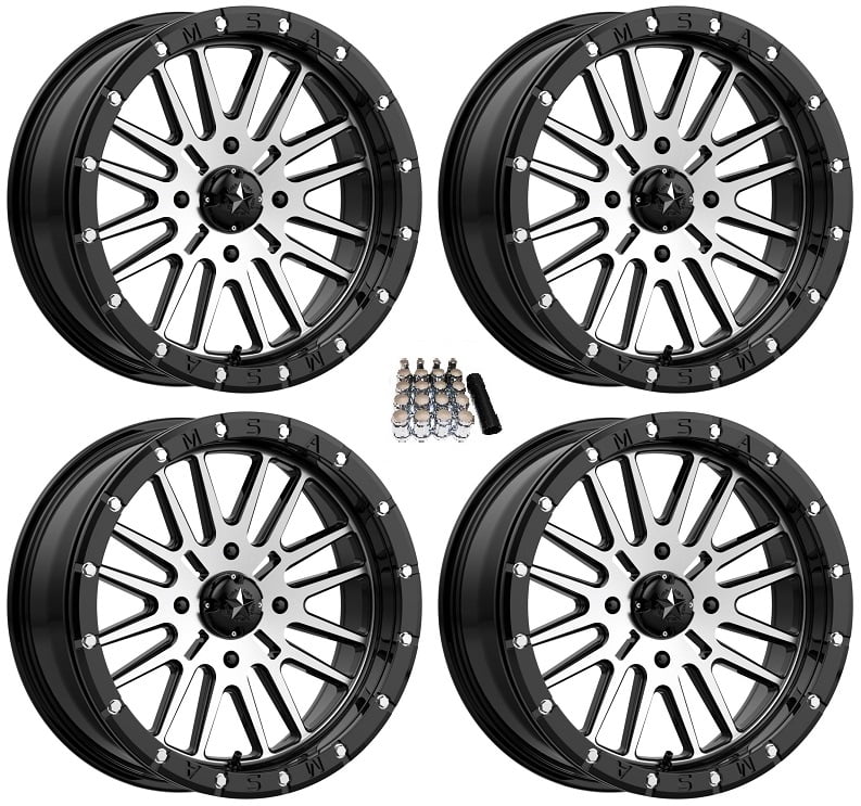 MSA M37 Brute Beadlock UTV Wheels/Rims Machined 18" Polaris RZR 1000 XP