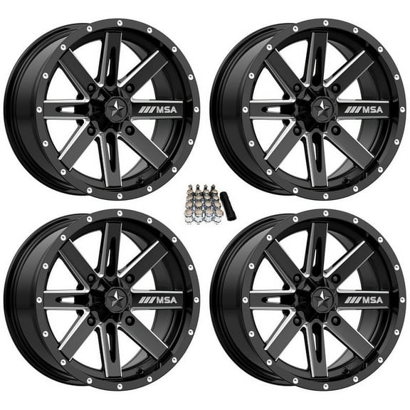 MSA M41 Boxer UTV Wheels/Rims Milled 14" Kawasaki Mule Pro FXT