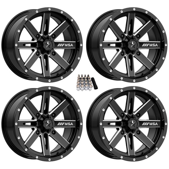 MSA M41 Boxer UTV Wheels/Rims Milled 15" Kawasaki Mule Pro FXT