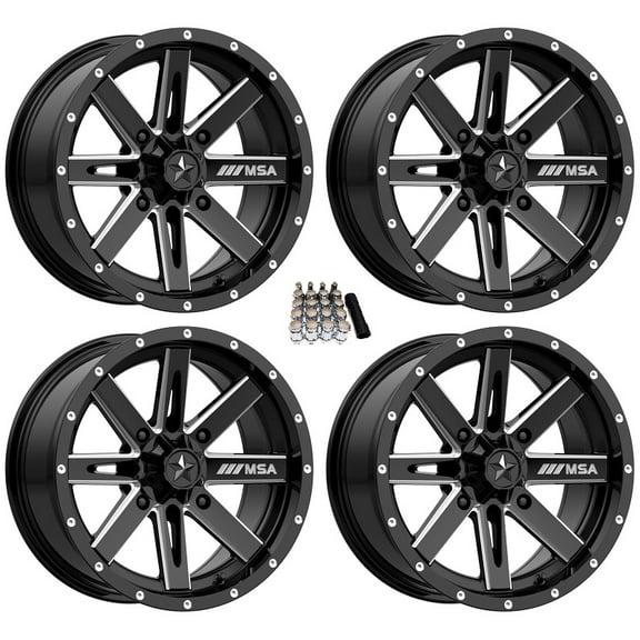 MSA M41 Boxer UTV Wheels/Rims Milled 15" Kawasaki Teryx Mule