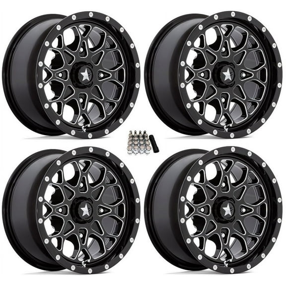 MSA M45 Portal 16" Wheels/Rims Milled Can-Am Maverick X3 / Honda Pioneer 1000