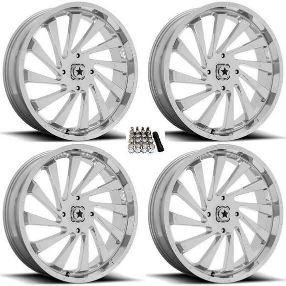 MSA M46 Blade 24" UTV Wheels/Rims Chrome Polaris RZR 1000 XP / Ranger XP 900/1000