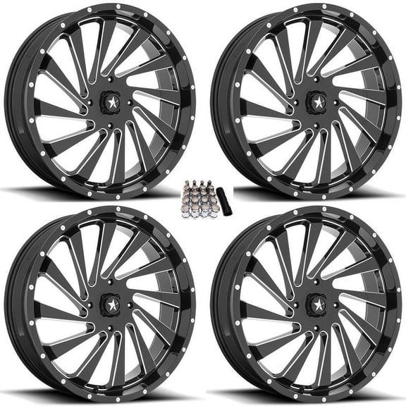 MSA M46 Blade 24" UTV Wheels/Rims Milled Kawasaki Mule Pro FXT