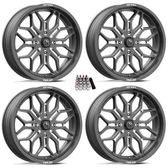 MSA M47 Sniper 24" Wheels/Rims Gunmetal Kawasaki Mule Pro FXT