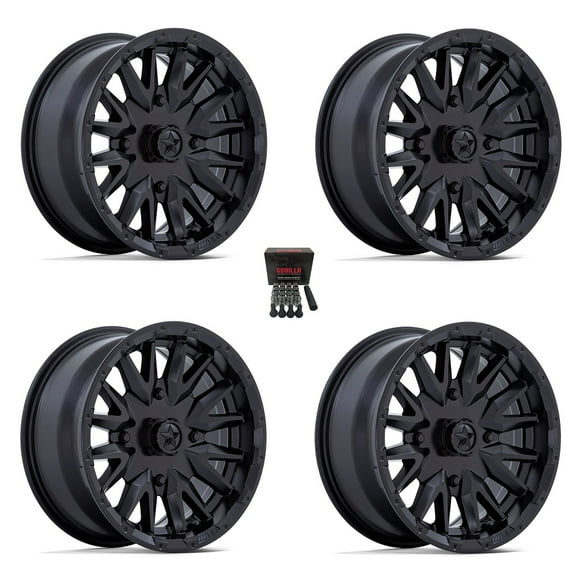 MSA M49 Creed 16" Wheels/Rims Matte Black Honda Pioneer