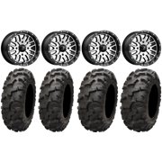 MSA Machined Brute 14" UTV Wheels 27" Blackwater Tires Yamaha Viking Wolverine YXZ1000R CFMoto ZForce 950 UForce 1000