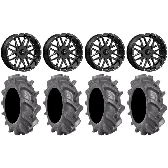 MSA Milled Bandit 18" Wheels 33" BKT AT 171 Tires Kawasaki Teryx Mule