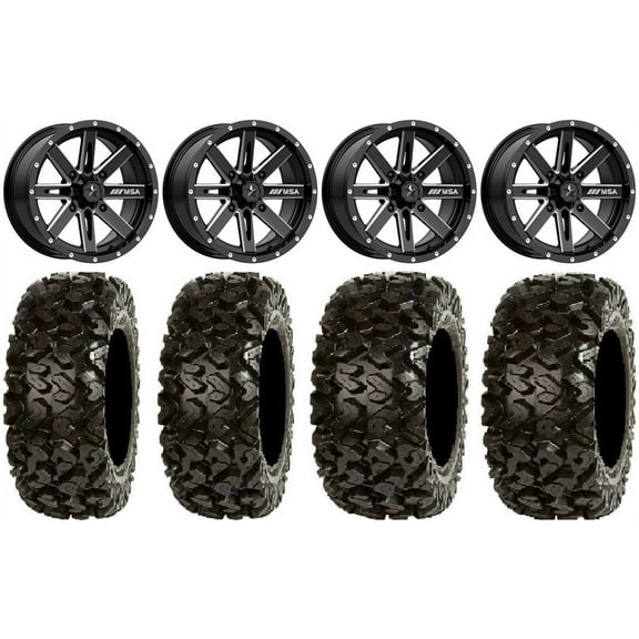 MSA Milled Boxer 14" ATV Wheels 26" Rip Saw Tires Sportsman RZR Ranger