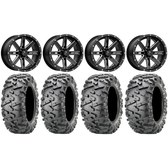 MSA Milled Boxer 14" UTV Wheels 28" BigHorn 2.0 Tires Polaris RZR XP 1000 / PRO XP / Ranger XP 900/1000