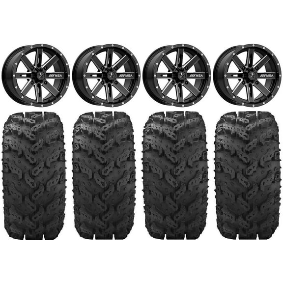 MSA Milled Boxer 14" UTV Wheels 28" Reptile Tires Polaris RZR XP 1000 / PRO XP / Ranger XP 900/1000