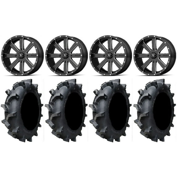 MSA Milled Flash 18" ATV Wheels 33" Interforce 628 Tires Sportsman RZR Ranger