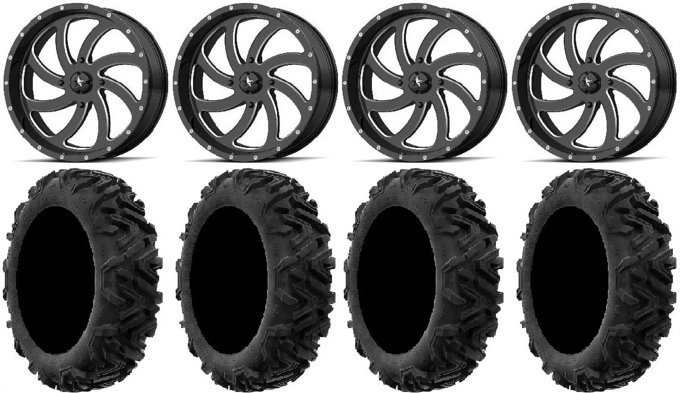 MSA Milled Switch 20" UTV Wheels 34" Moto MTC Tires Polaris RZR XP 1000 / PRO XP / Ranger XP 900/1000