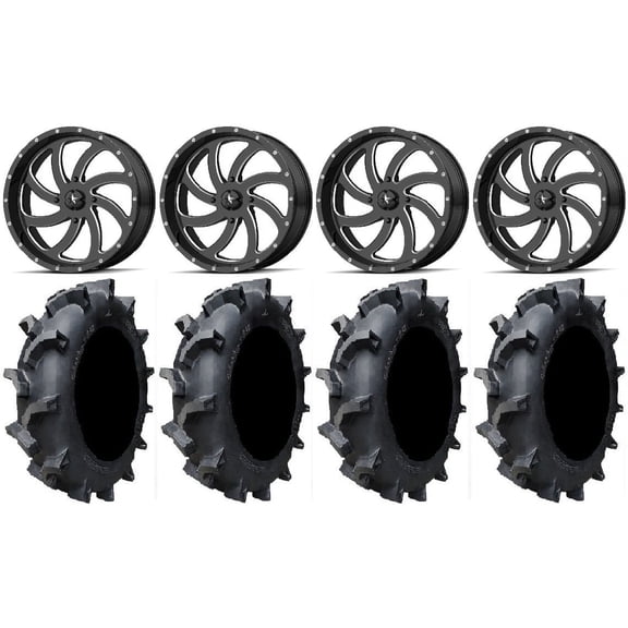 MSA Milled Switch 20" UTV Wheels 35" Interforce 628 Tires Can-Am Maverick X3 / Honda Pioneer 1000 / Talon